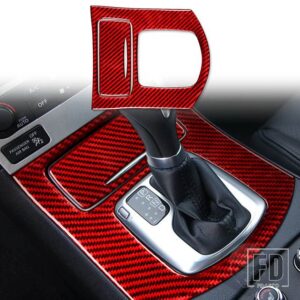 インフィニティ G35 2007-2008 G37 2008-2013 アクセサリーカーボン自動車インテリアギアパネルカバートリムステッカーセット - 2pc red set