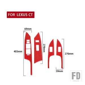 レクサス CT 200H 2011-17 アクセサリーカーボン内窓リフトトリムステッカー - red B LHD
