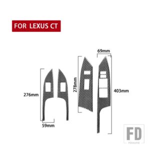 レクサス CT 200H 2011-17 アクセサリーカーボン内窓リフトトリムステッカー - black A RHD