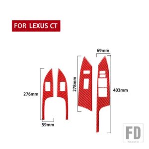 レクサス CT 200H 2011-17 アクセサリーカーボン内窓リフトトリムステッカー - red A RHD