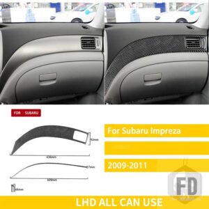 スバル インプレッサ 2009 2010 2011 アクセサリーカーボン車内中央制御サイドダッシュボードカバートリムステッカー - 1 LHD black