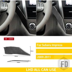 スバル インプレッサ 2009 2010 2011 アクセサリーカーボン車内中央制御サイドダッシュボードカバートリムステッカー - 2-LHD-black