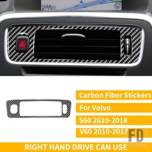 ボルボ S60 V60 XC60 2010-2018 アクセサリーカーボンインテリアフルセットカバーステッ - 2-RHD