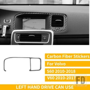 ボルボ S60 V60 XC60 2010-2018 アクセサリーカーボンインテリアフルセットカバーステッ - 4 LHD