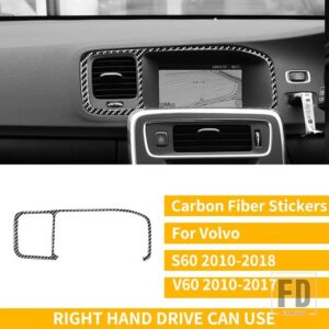 ボルボ S60 V60 XC60 2010-2018 アクセサリーカーボンインテリアフルセットカバーステッ - 4 RHD