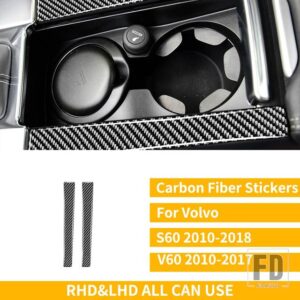 ボルボ S60 V60 XC60 2010-2018 アクセサリーカーボンインテリアフルセットカバーステッ - 5