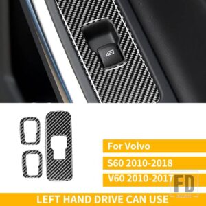 ボルボ S60 V60 XC60 2010-2018 アクセサリーカーボンインテリアフルセットカバーステッ - 7 LHD