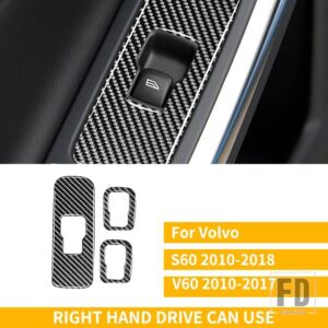 ボルボ S60 V60 XC60 2010-2018 アクセサリーカーボンインテリアフルセットカバーステッ - 7 RHD