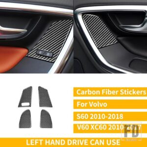 ボルボ S60 V60 XC60 2010-2018 アクセサリーカーボンインテリアフルセットカバーステッ - 8 A LHD