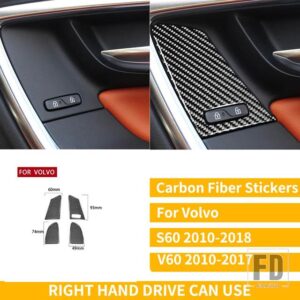 ボルボ S60 V60 XC60 2010-2018 アクセサリーカーボンインテリアフルセットカバーステッ - 8 A RHD