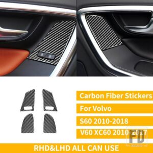 ボルボ S60 V60 XC60 2010-2018 アクセサリーカーボンインテリアフルセットカバーステッ - 8 B