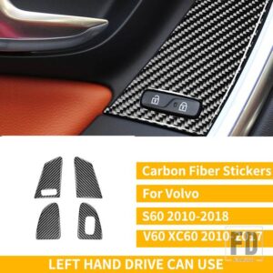 ボルボ S60 V60 XC60 2010-2018 アクセサリーカーボンインテリアフルセットカバーステッ - 8 C LHD