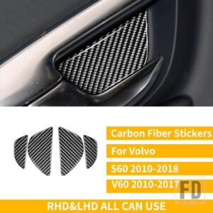 ボルボ S60 V60 XC60 2010-2018 アクセサリーカーボンインテリアフルセットカバーステッ - 9