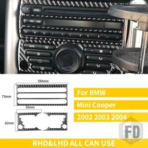 ミニクーパー ハッチ 1 R50 R53 2002 2003 2004 ダッシュボードセンターコントロールパネルカバーカーボンステッカー自動 - Set A