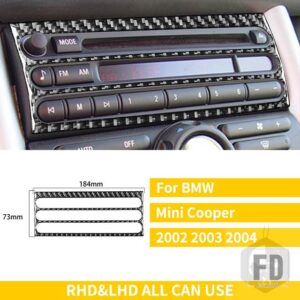 ミニクーパー ハッチ 1 R50 R53 2002 2003 2004 ダッシュボードセンターコントロールパネルカバーカーボンステッカー自動 - cd panel
