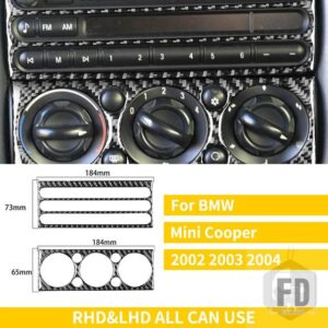 ミニクーパー ハッチ 1 R50 R53 2002 2003 2004 ダッシュボードセンターコントロールパネルカバーカーボンステッカー自動 - Set B