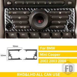 ミニクーパー ハッチ 1 R50 R53 2002 2003 2004 ダッシュボードセンターコントロールパネルカバーカーボンステッカー自動 - AC PANEL A