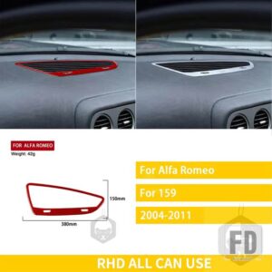 アルファロメオ 159 38292 アクセサリーカーボンインテリア中央エアアウトレットパネルステッカー - Red RHD