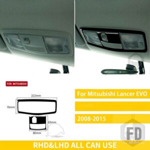 三菱 ランサー EVO X MR 2008-2015 カーアクセサリープラスチックピアノブラックインテリアルーフ読書灯パネルトリムステッカー - Black A