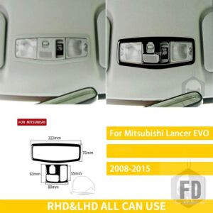 三菱 ランサー EVO X MR 2008-2015 カーアクセサリープラスチックピアノブラックインテリアルーフ読書灯パネルトリムステッカー - BLACK B