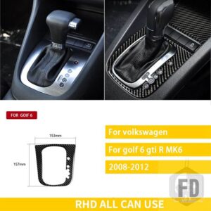 ゴルフ 6 GTI R MK6 シロッコ 2008-2012 カーボンセンターコントロールパネルエアベントギアシフトフレームトリムステッカー - 4