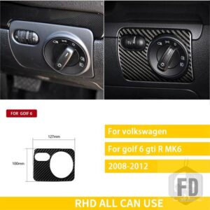 ゴルフ 6 GTI R MK6 シロッコ 2008-2012 カーボンセンターコントロールパネルエアベントギアシフトフレームトリムステッカー - 6