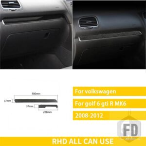 ゴルフ 6 GTI R MK6 シロッコ 2008-2012 カーボンセンターコントロールパネルエアベントギアシフトフレームトリムステッカー - 8