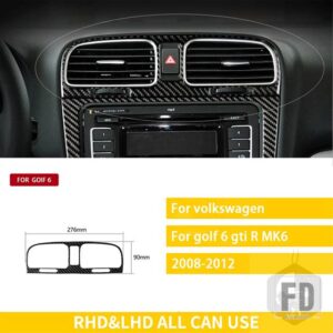 ゴルフ 6 GTI R MK6 シロッコ 2008-2012 カーボンセンターコントロールパネルエアベントギアシフトフレームトリムステッカー - 9