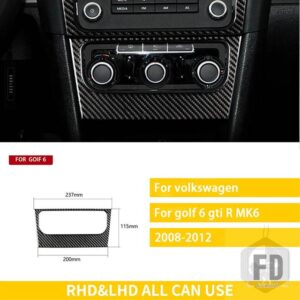 ゴルフ 6 GTI R MK6 シロッコ 2008-2012 カーボンセンターコントロールパネルエアベントギアシフトフレームトリムステッカー - 12