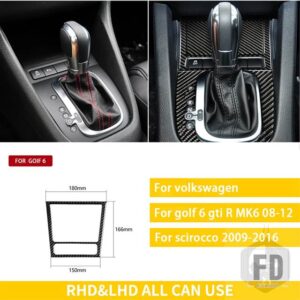 ゴルフ 6 GTI R MK6 シロッコ 2008-2012 カーボンセンターコントロールパネルエアベントギアシフトフレームトリムステッカー - 15