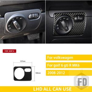 ゴルフ 6 GTI R MK6 シロッコ 2008-2012 カーボンセンターコントロールパネルエアベントギアシフトフレームトリムステッカー - 5