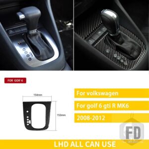 ゴルフ 6 GTI R MK6 シロッコ 2008-2012 カーボンセンターコントロールパネルエアベントギアシフトフレームトリムステッカー - 1