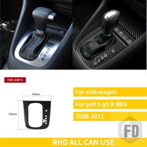 ゴルフ 6 GTI R MK6 シロッコ 2008-2012 カーボンセンターコントロールパネルエアベントギアシフトフレームトリムステッカー - 2