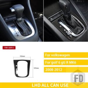 ゴルフ 6 GTI R MK6 シロッコ 2008-2012 カーボンセンターコントロールパネルエアベントギアシフトフレームトリムステッカー - 3