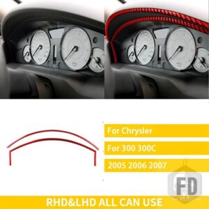 車内スピードメーターサラウンドクライスラー 300 300C 2005 2006 2007 アクセサリーカーボントリムステッカー装飾 - Red
