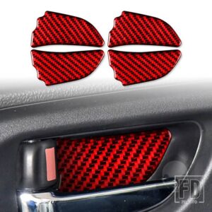 スバル フォレスター 2013-18 アクセサリーカーボンインテリアインナードアボウルトリムステッカー - Red