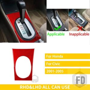 ホンダ シビック 37012 アクセサリーカーボンインテリアギアパネルトリムステッカー装飾 - 2 red