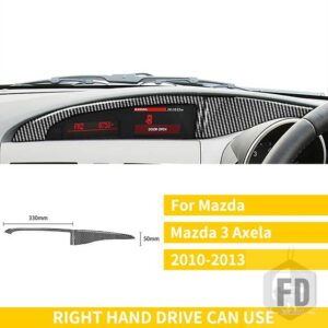 マツダ 3 アクセラ 2010-13 アクセサリーカーボンインテリアダッシュボードセンター表示画面パネルカバーステッカー - RHD