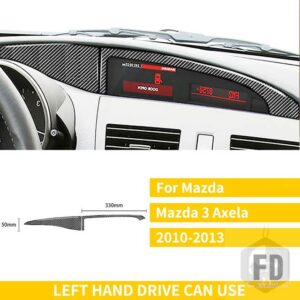 マツダ 3 アクセラ 2010-13 アクセサリーカーボンインテリアダッシュボードセンター表示画面パネルカバーステッカー - LHD