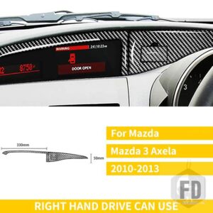 マツダ 3 アクセラ 2010-13 アクセサリーカーボンインテリアダッシュボードセンター表示画面パネルカバーステッカー - RHD with USB