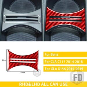 メルセデスベンツ カーボン CLA C117 2014-2018 GLA X156 2015-2019 車内カップホルダー装飾トリムステッカー - Red B