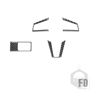 マツダ MX5 ミアータ ND 2016-2023 アクセサリーカーボンインテリアステアリングホイールヘッドライトパネルトリムステッカー装飾 - Set Black LHD