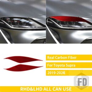 トヨタ GR スープラ A90 2019-24 アクセサリーカーボン車外装ランプアイブロウトリムステッカー装飾 - Red Carbon