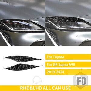 トヨタ GR スープラ A90 2019-24 アクセサリーカーボン車外装ランプアイブロウトリムステッカー装飾 - Forged Carbon