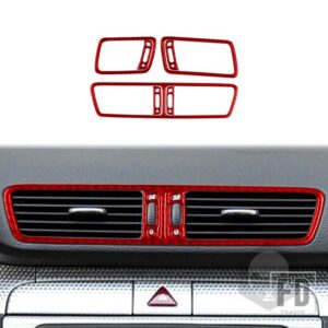 VW パサート 39022 アクセサリーカーボンインテリア計器エアアウトレットトリムステッカー - 3-Set-Red