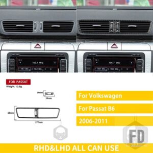 VW パサート 39022 アクセサリーカーボンインテリア計器エアアウトレットトリムステッカー - 2 black