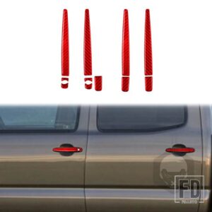 トヨタ タコマ 2005-2015 ACCESSORIE カーボンインテリアドアアウターハンドルトリムステッカー装飾 - Red