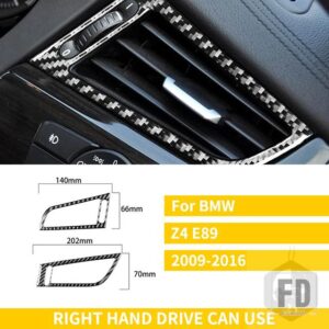 BMW 2個 カーボンサイド空調穴エアベントフレームステッカーインテリア Z4 E89 Z シリーズ 2009-2016 ロードスター - RHD