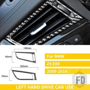 BMW 2個 カーボンサイド空調穴エアベントフレームステッカーインテリア Z4 E89 Z シリーズ 2009-2016 ロードスター - LHD