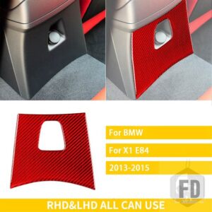 BMW X1 E84 2013 2014 2015 アクセサリーカーボン車内リアコントロールパネルトリムステッカー装飾 - Red Carbon